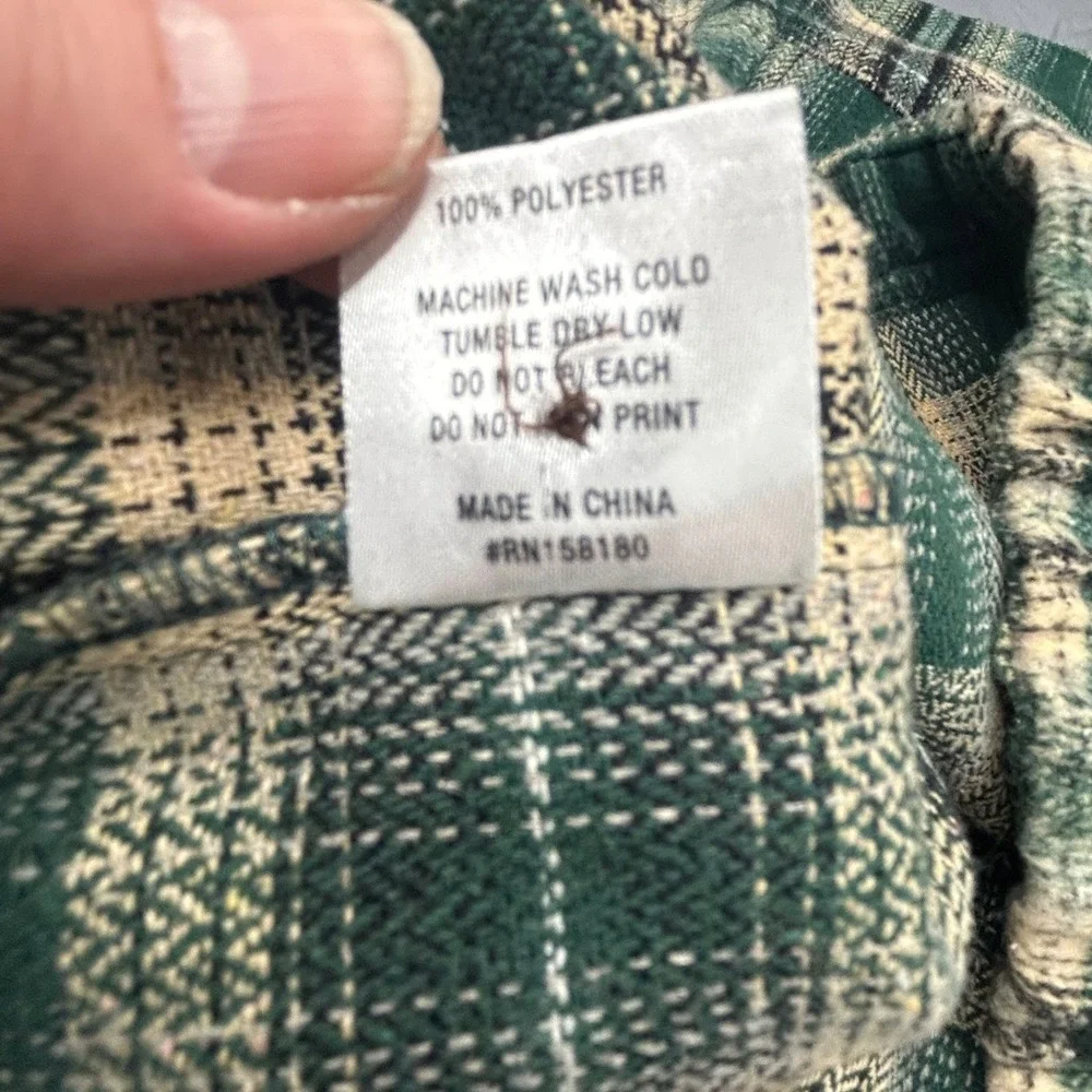 Honor The Gift Flannel Shirt Jacket Womens‎ XL Green Plaid Streetwear NEW